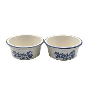Pfaltzgraff Yorktowne Set of 2 Small Round Stoneware Casserole Crocks 5.5"